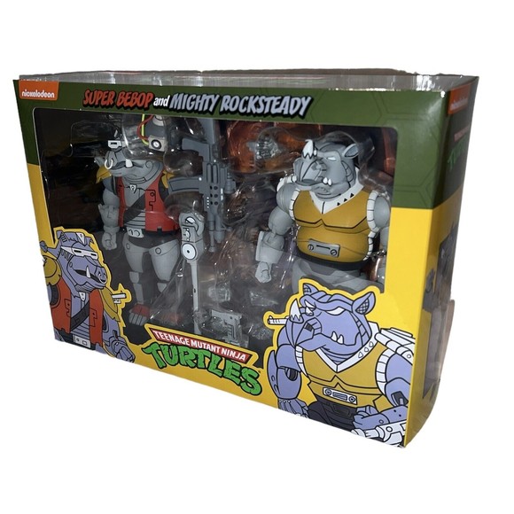 NECA TMNT Super Bebop and Mighty Rocksteady 7" Scale Action Figures Brand New - Picture 2 of 10